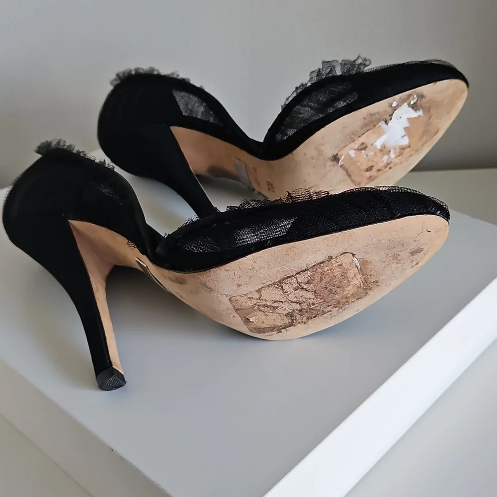 Badgley Mischka Women Heels size 7.5 Black 4.5 Inch Heel Pumps - Picture 7 of 8